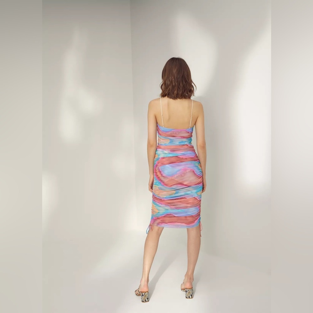 Aritzia Wilfred Rivers Ruched Mesh Dress - Picture 2 of 16